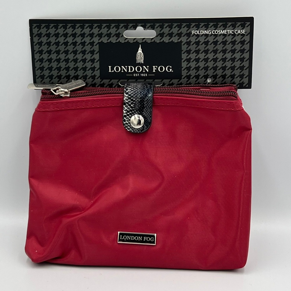 London Fog Folding Cosmetic Case Women OS Red Brand New Travel Makeup Bag - Picture 2 of 7
